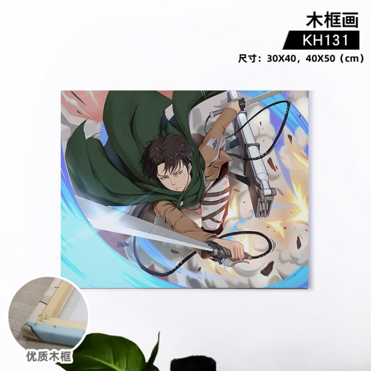 Shingeki no Kyojin Anime wooden frame painting 30X40cm support customized pictures KH131