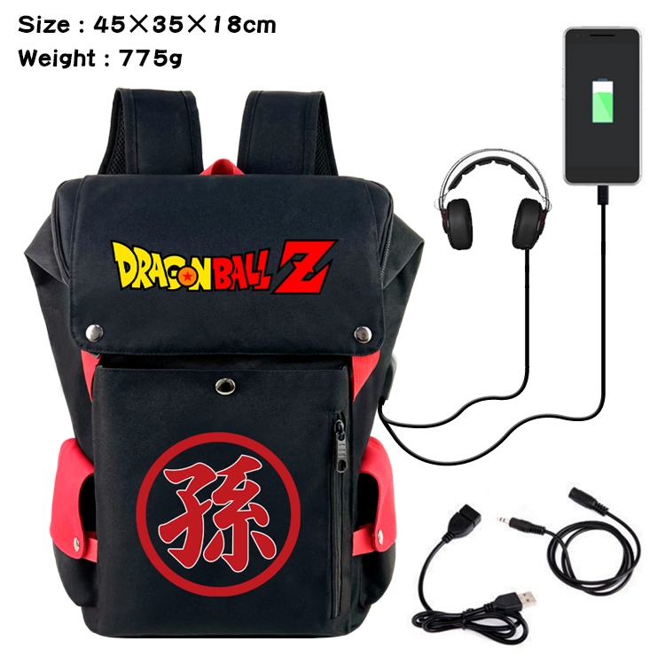 DRAGON BALL Flip Data USB Backpack Printed Student Backpack 45X35X18CM