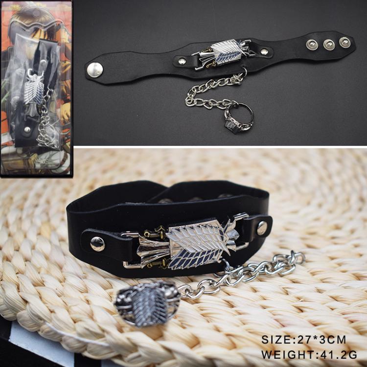 Shingeki no Kyojin Anime peripheral Bracelet Leather Bracelet