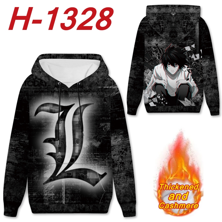 Death note Anime plus velvet padded pullover hooded sweater from S to 4XL  H-1328