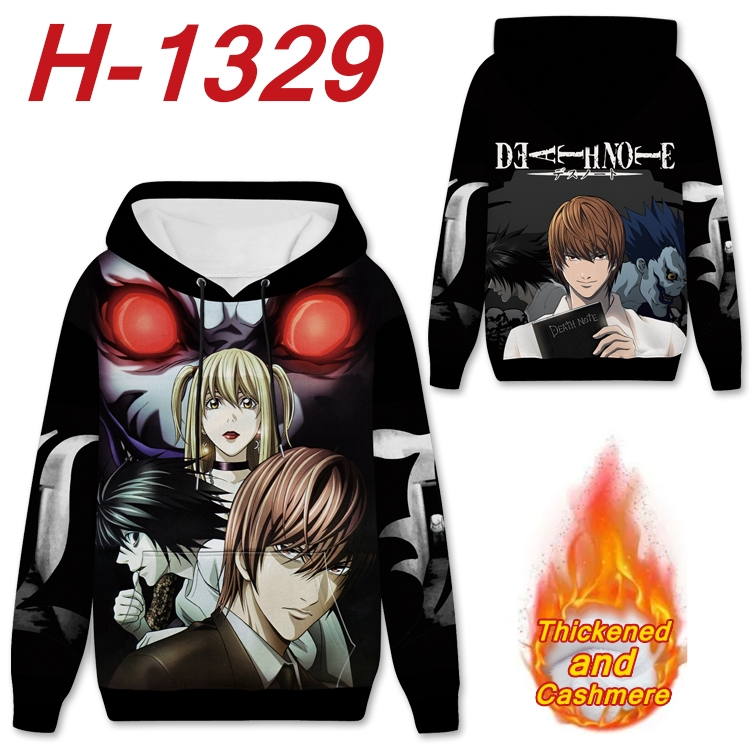 Death note Anime plus velvet padded pullover hooded sweater from S to 4XL  H-1329