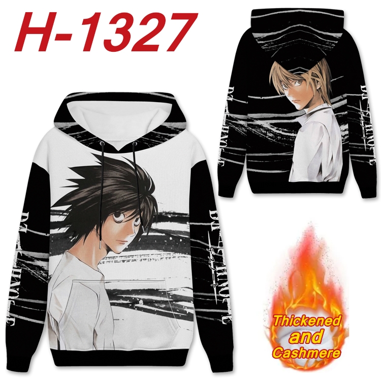 Death note Anime plus velvet padded pullover hooded sweater from S to 4XL  H-1327