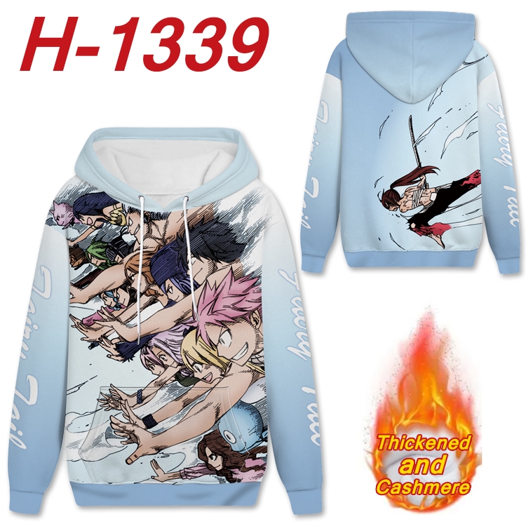 Fairy tail Anime plus velvet padded pullover hooded sweater from S to 4XL  H-1339