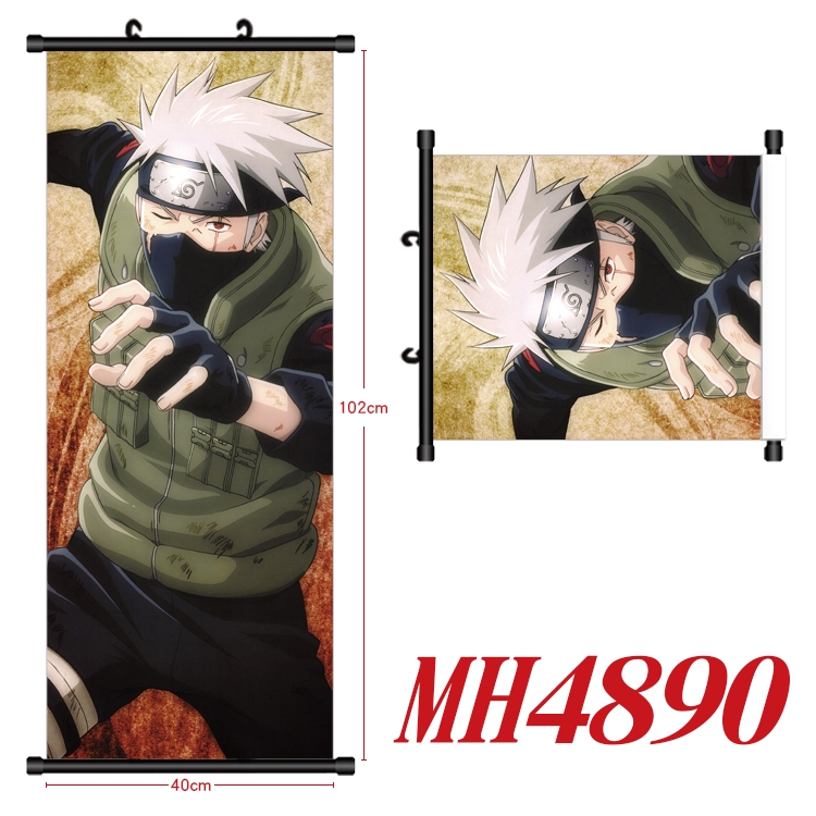 Naruto Anime black Plastic rod Cloth painting Wall Scroll 40X102CM   MH4890