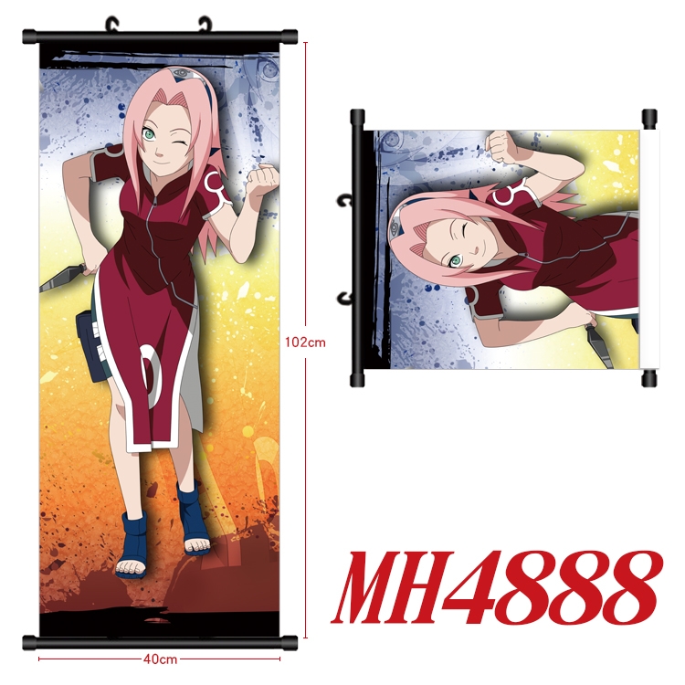Naruto Anime black Plastic rod Cloth painting Wall Scroll 40X102CM   MH4888