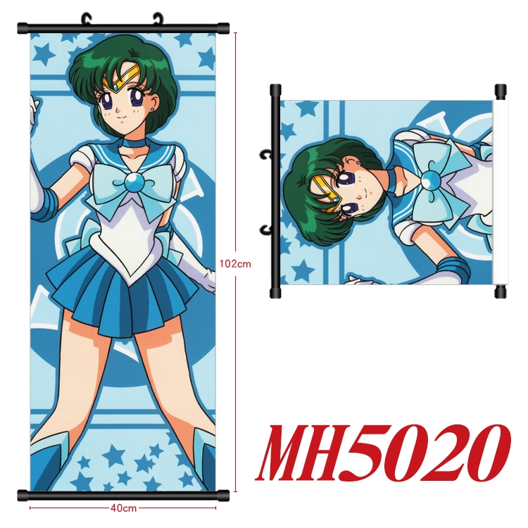 sailormoon Anime black Plastic rod Cloth painting Wall Scroll 40X102CM  MH5020