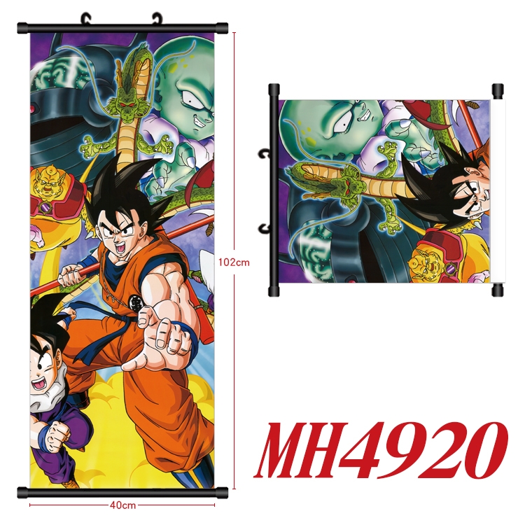 DRAGON BALL Anime black Plastic rod Cloth painting Wall Scroll 40X102CM MH4920