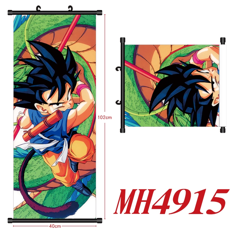 DRAGON BALL Anime black Plastic rod Cloth painting Wall Scroll 40X102CM  MH4915