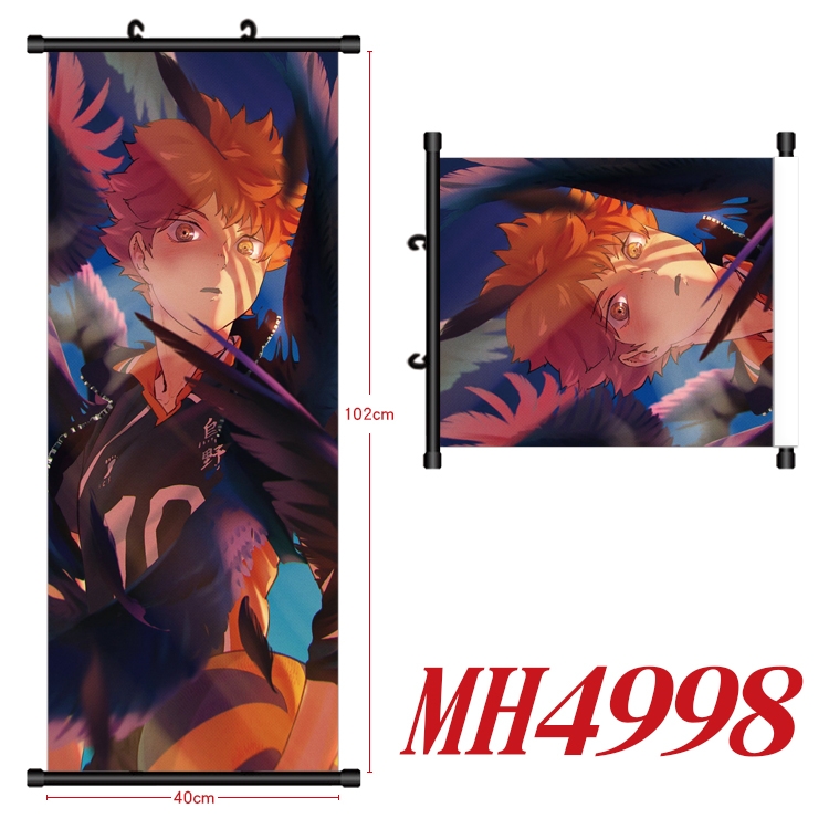 Haikyuu!! Anime black Plastic rod Cloth painting Wall Scroll 40X102CM  MH4998