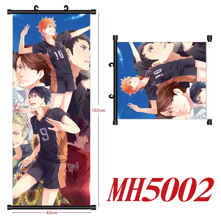 Haikyuu!! Anime black Plastic rod Cloth painting Wall Scroll 40X102CM  MH5002