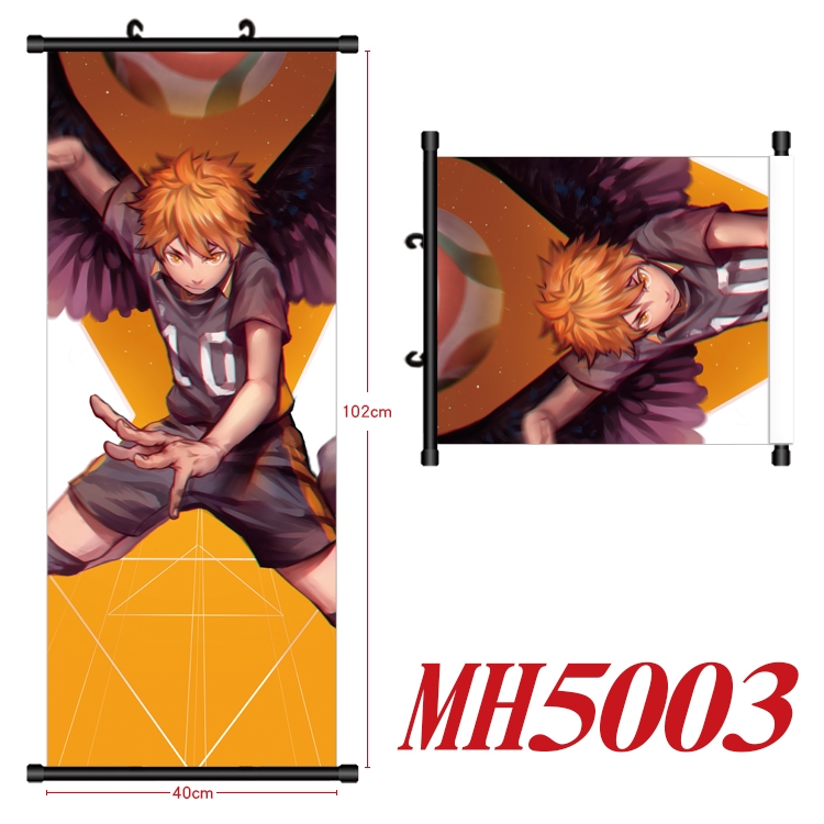 Haikyuu!! Anime black Plastic rod Cloth painting Wall Scroll 40X102CM  MH5003
