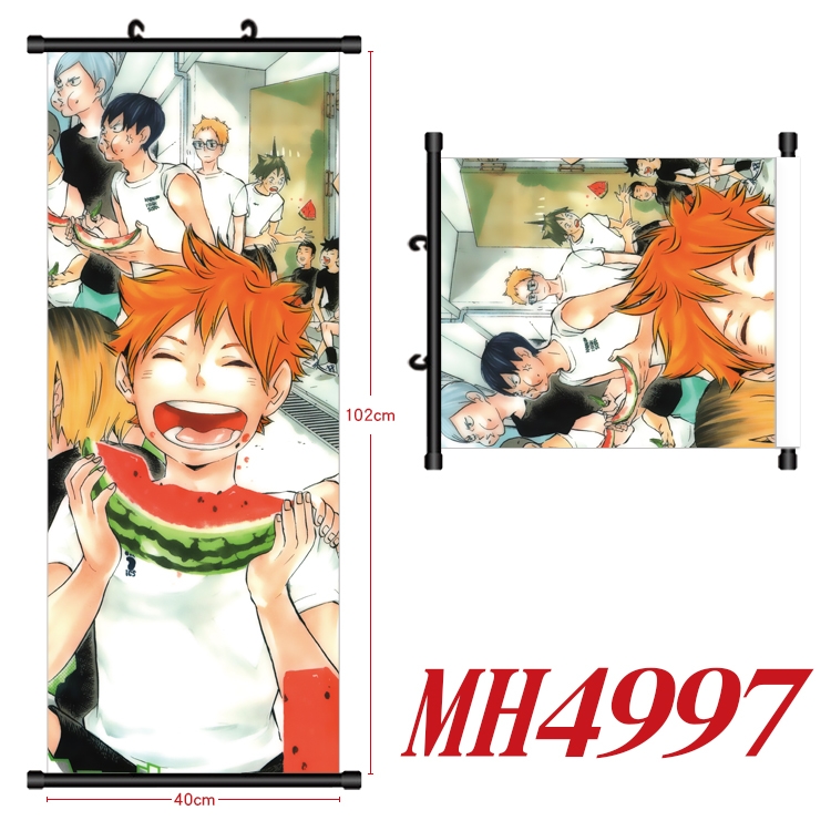 Haikyuu!! Anime black Plastic rod Cloth painting Wall Scroll 40X102CM  MH4997