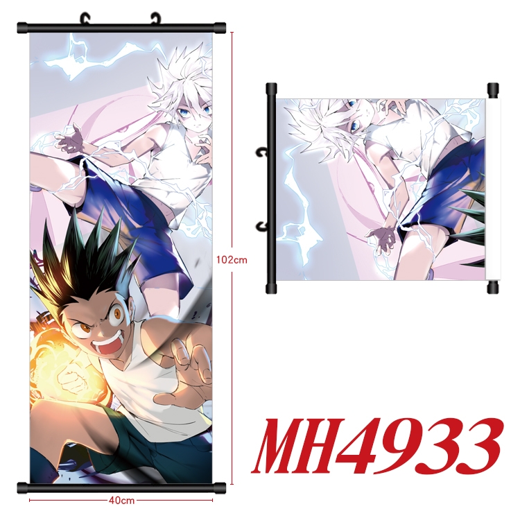 HUNTER×HUNTER Anime black Plastic rod Cloth painting Wall Scroll 40X102CM MH4933