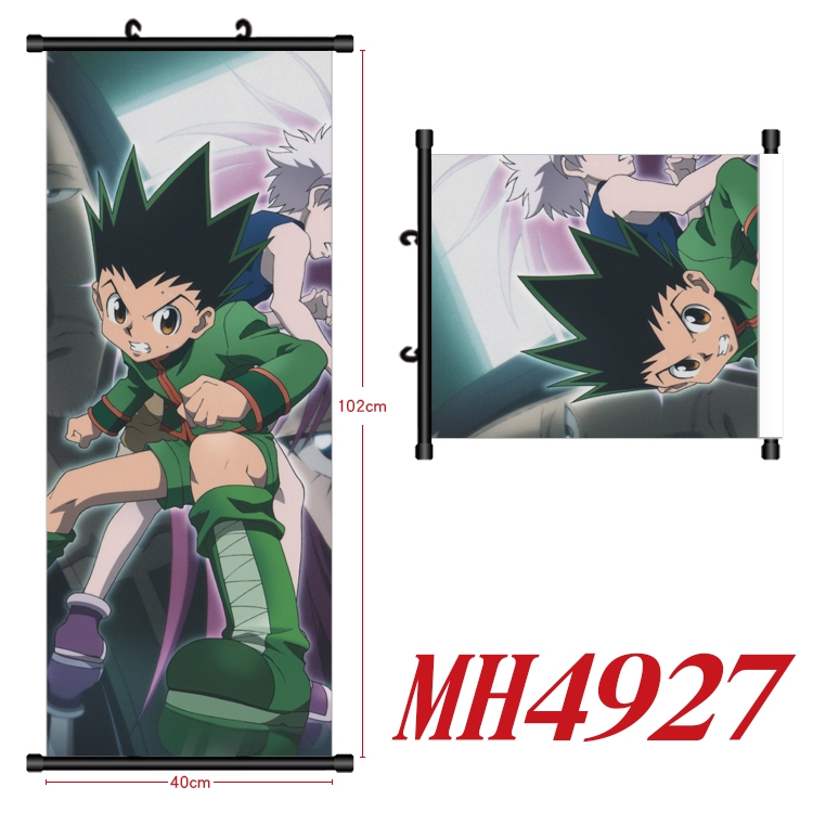 HUNTER×HUNTER Anime black Plastic rod Cloth painting Wall Scroll 40X102CM MH4927