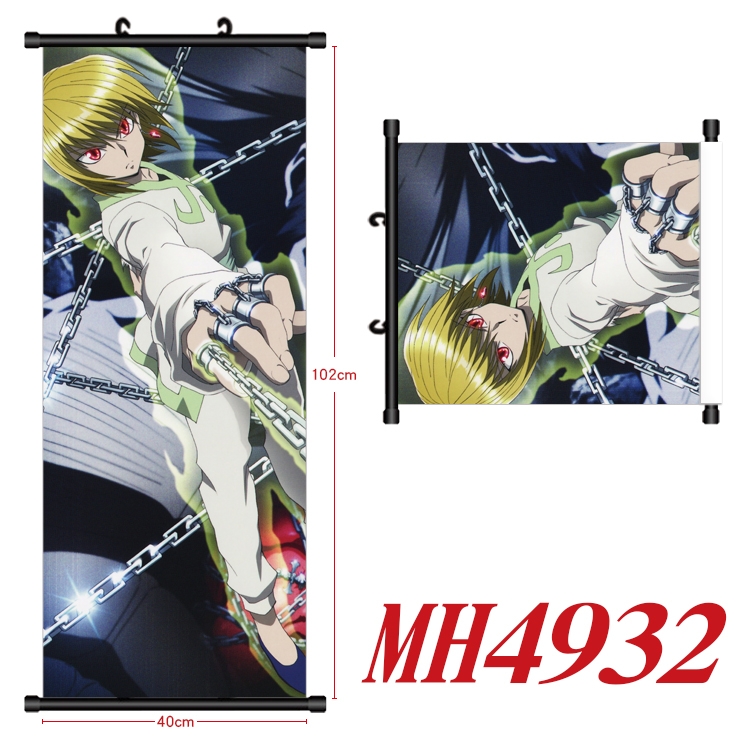 HUNTER×HUNTER Anime black Plastic rod Cloth painting Wall Scroll 40X102CM MH4932