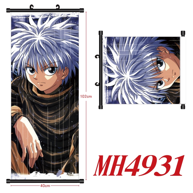 HUNTER×HUNTER Anime black Plastic rod Cloth painting Wall Scroll 40X102CM MH4931