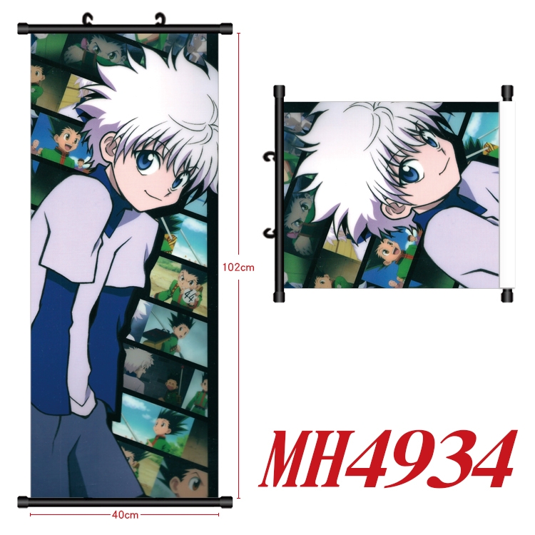 HUNTER×HUNTER Anime black Plastic rod Cloth painting Wall Scroll 40X102CM MH4934