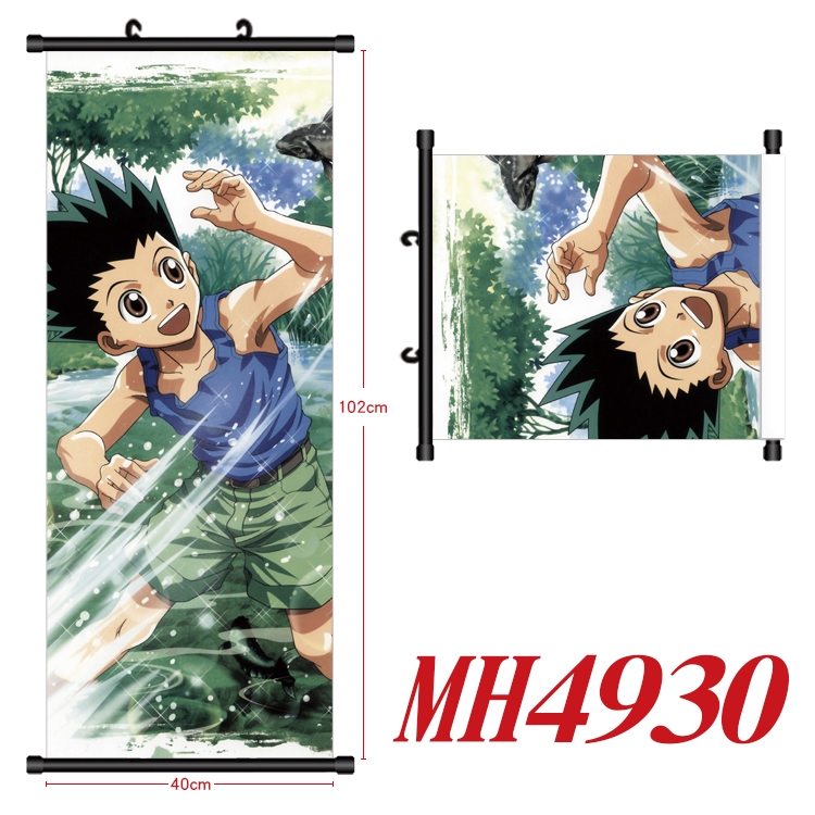 HUNTER×HUNTER Anime black Plastic rod Cloth painting Wall Scroll 40X102CM MH4930