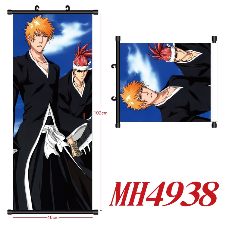 Bleach Anime black Plastic rod Cloth painting Wall Scroll 40X102CM  MH4938
