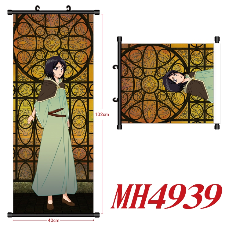 Bleach Anime black Plastic rod Cloth painting Wall Scroll 40X102CM MH4939