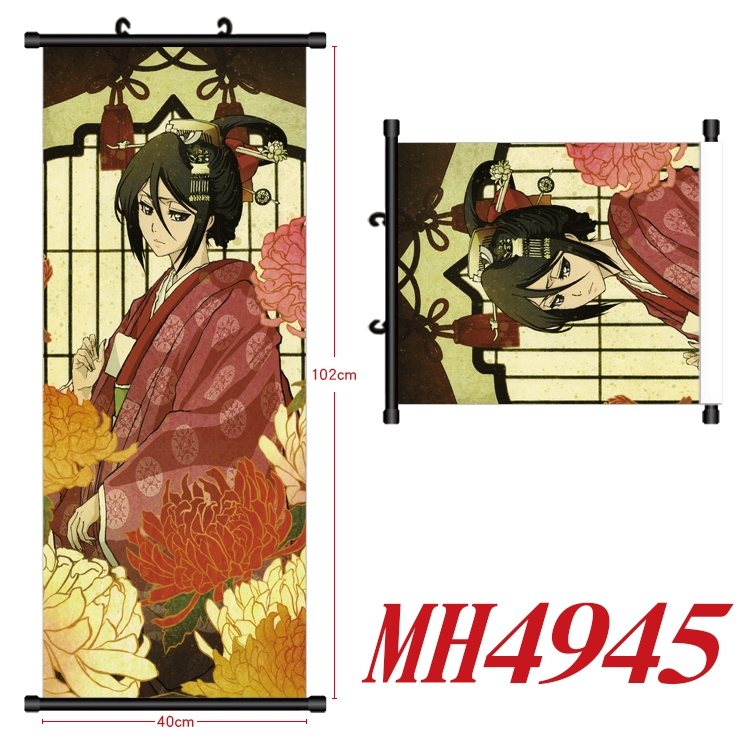 Bleach Anime black Plastic rod Cloth painting Wall Scroll 40X102CM MH4945