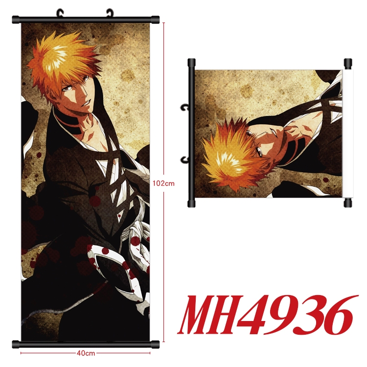 Bleach Anime black Plastic rod Cloth painting Wall Scroll 40X102CM  MH4936