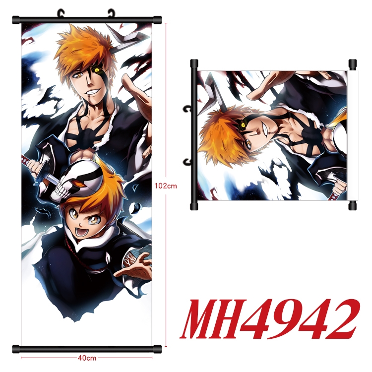 Bleach Anime black Plastic rod Cloth painting Wall Scroll 40X102CM MH4942