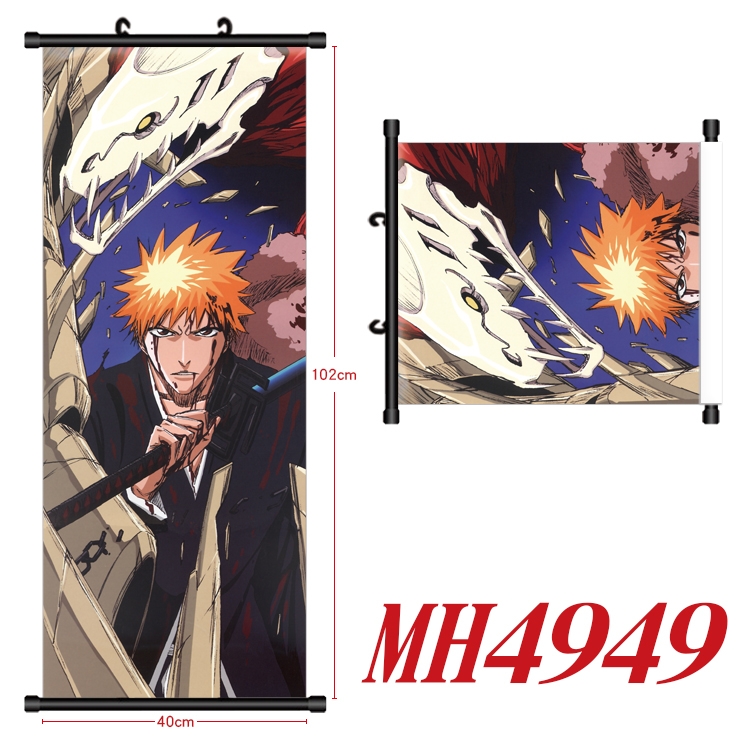 Bleach Anime black Plastic rod Cloth painting Wall Scroll 40X102CM  MH4949