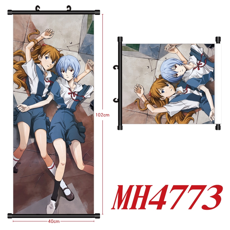 EVA Anime black Plastic rod Cloth painting Wall Scroll 40X102CM  MH4773