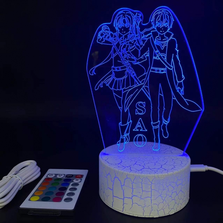 Sword Art Online creative visualization lamp  Standing Plates  white cracked base  205x143x59mm