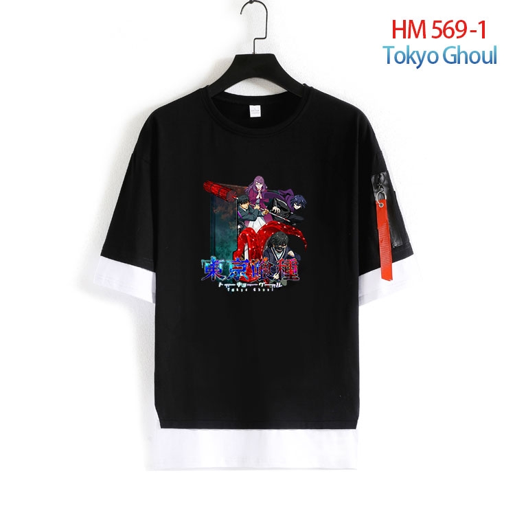 Tokyo Ghoul round neck fake two loose T-shirts from S to 4XL  HM-569-1