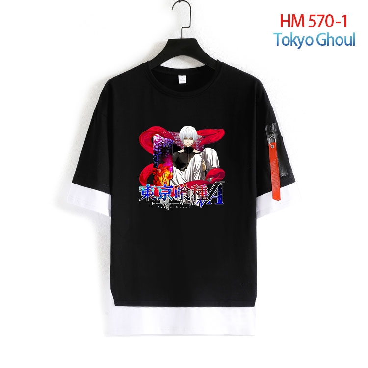 Tokyo Ghoul round neck fake two loose T-shirts from S to 4XL  HM-570-1