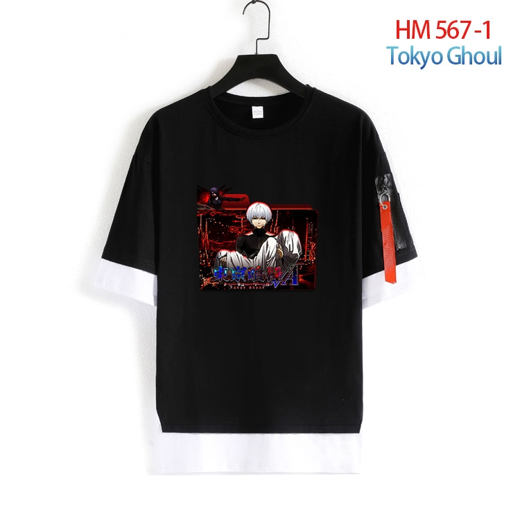 Tokyo Ghoul round neck fake two loose T-shirts from S to 4XL  HM-567-1