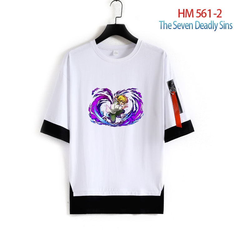 The Seven Deadly Sins round neck fake two loose T-shirts from S to 4XL   HM-561-2