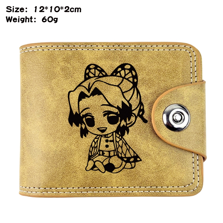 Demon Slayer KimetsAnime high quality PU two fold embossed wallet 12X10X2CM 60G  6A