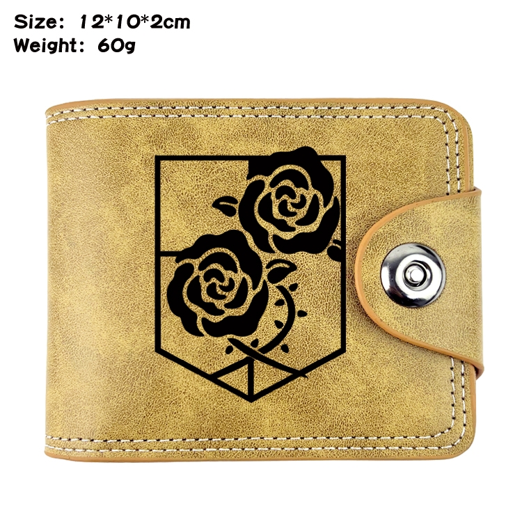 Shingeki no Kyojin Anime high quality PU two fold embossed wallet 12X10X2CM 60G  2A