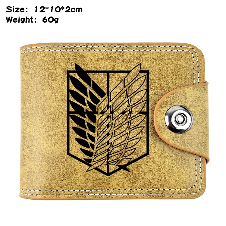 Shingeki no Kyojin Anime high quality PU two fold embossed wallet 12X10X2CM 60G 1A