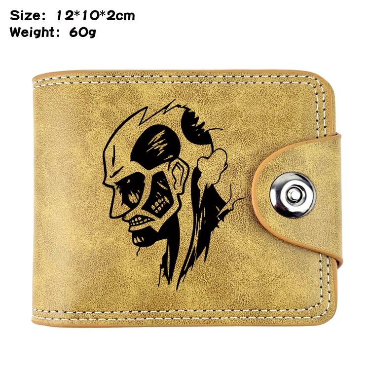 Shingeki no Kyojin Anime high quality PU two fold embossed wallet 12X10X2CM 60G  6A