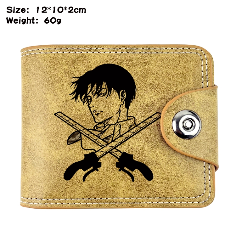 Shingeki no Kyojin Anime high quality PU two fold embossed wallet 12X10X2CM 60G  10A