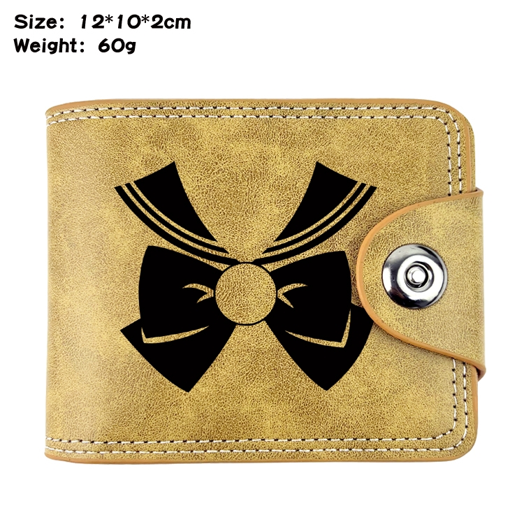 sailormoon Anime high quality PU two fold embossed wallet 12X10X2CM 60G  4A
