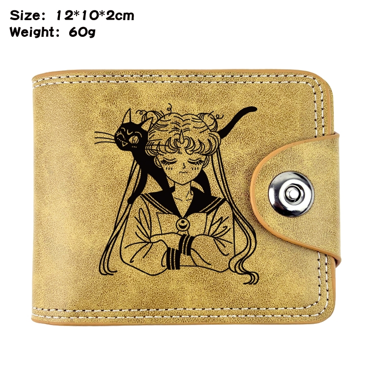 sailormoon Anime high quality PU two fold embossed wallet 12X10X2CM 60G 2A