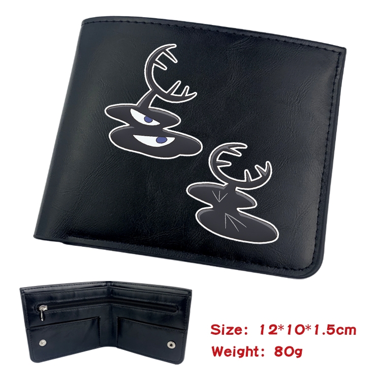 Kings Ranking Anime inner buckle black leather wallet 12X10X1.5CM