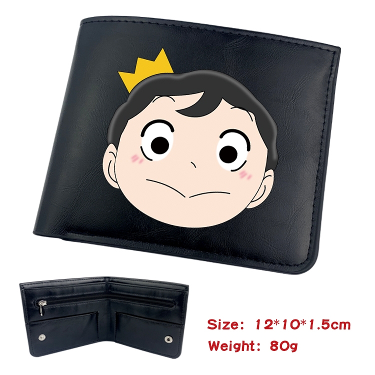 Kings Ranking Anime inner buckle black leather wallet 12X10X1.5CM