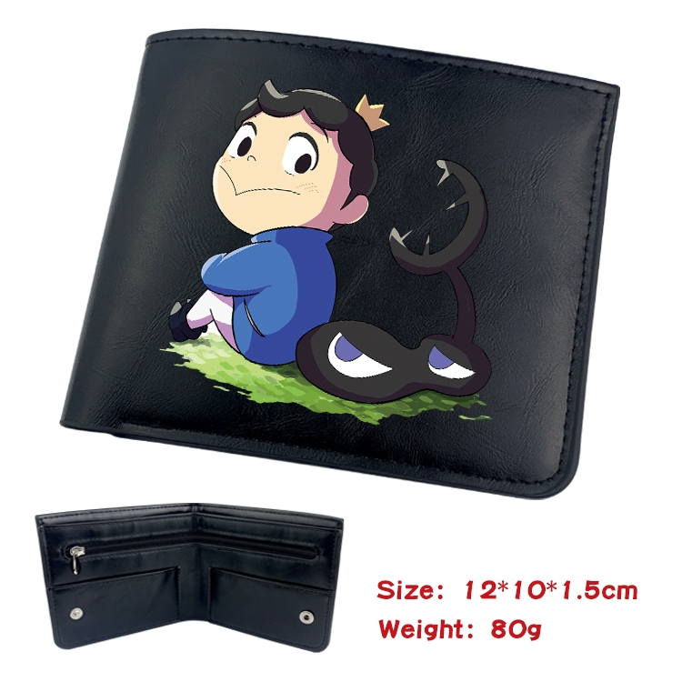 Kings Ranking Anime inner buckle black leather wallet 12X10X1.5CM