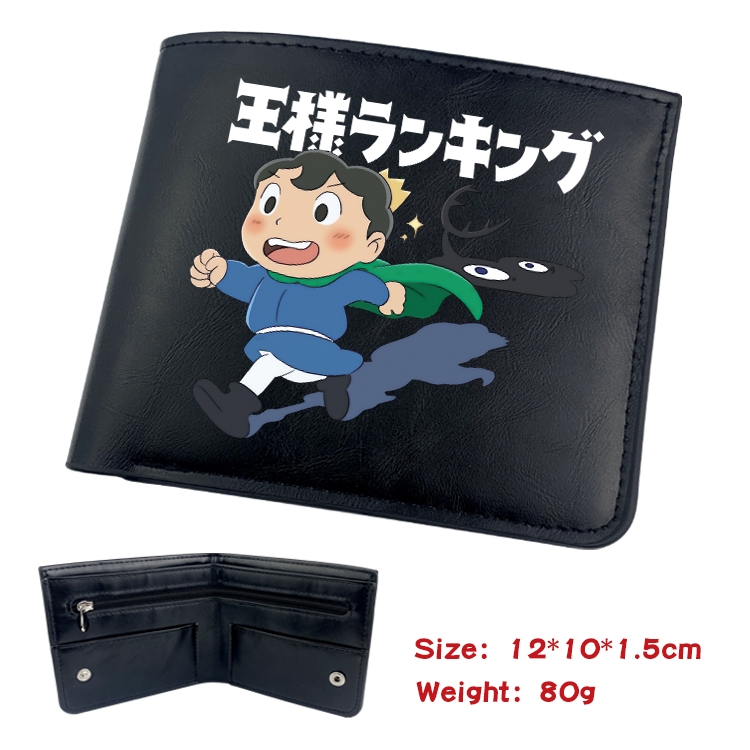 Kings Ranking Anime inner buckle black leather wallet 12X10X1.5CM