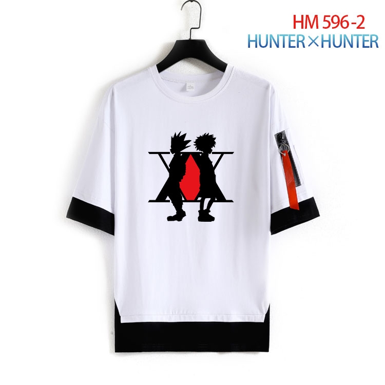 HunterXHunter round neck fake two loose T-shirts from S to 4XL HM-596-2