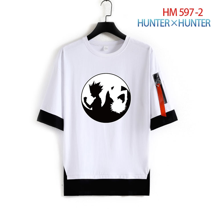 HunterXHunter round neck fake two loose T-shirts from S to 4XL HM-597-2