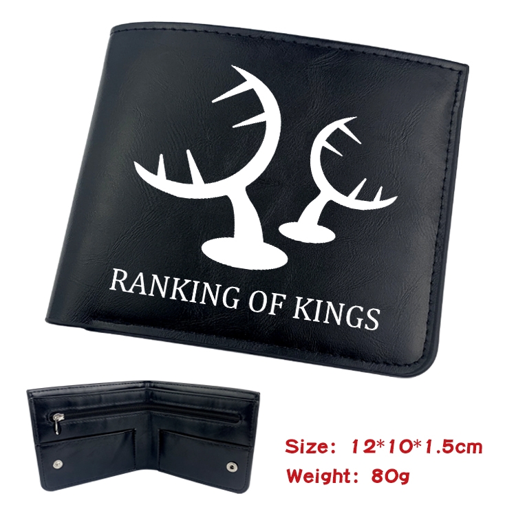 Kings Ranking  Anime inner buckle black leather wallet 12X10X1.5CM