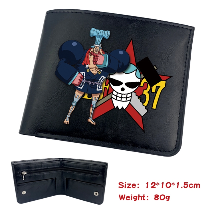 One Piece Anime inner buckle black leather wallet 12X10X1.5CM