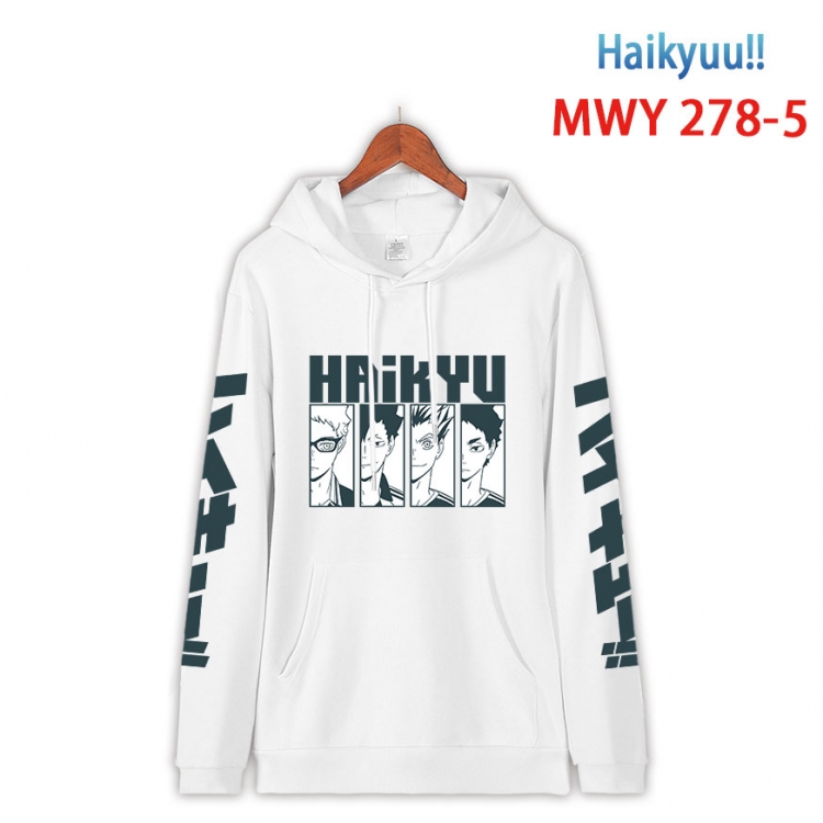 Haikyuu!! cartoon  Hooded Patch Pocket Sweatshirt from S to 4XL MWY 278 5